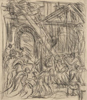 From Veronese: The Adoration of the Kings / 
      black chalk on paper  / 
      26 1/ x 23 in (68.6 x 58.4 cm)