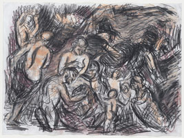 Leon Kossoff / 
From Rubens: Minerva Protects Pax from Mars (Peace and War), 1995-1996 /  compressed charcoal & pastel on paper / 
22 x 30 in. (56 x 76 cm)