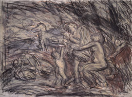 Leon Kossoff / 
From Poussin: Cephalus and Aurora, 1985 / 
compressed charcoal & pastel on paper / 
22 3/4 x 29 1/2 in. (57.8 x 74.9 cm)