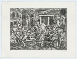 Leon Kossoff / 
From Poussin: The Rape of the Sabines No. 2, 1998 / 
etching / 
22 1/2 x 29 3/4 in. (57.3 x 75.9 cm)