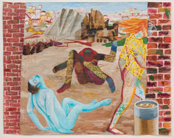 Charles Garabedian / 
Procropolis, Hector, and Achilles, 2011 / 
acrylic on paper / 
47 3/4 x 60 1/2 in. (121.3 x 153.7 cm)