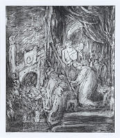 Leon Kossoff / 
From Rembrandt: Ecce Homo, 1999 / 
drypoint & aquatint (unique print) / 
21 5/8 x 16 3/4 in. (55 x 42.6 cm)