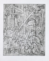 Leon Kossoff / 
From Veronese: The Adoration of the Kings, 1995 / 
drypoint / 
21 1/2 x 17 3/4 in. (54.8 x 45.3 cm)