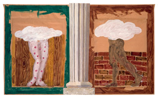 Charles Garabedian / 
Adam & Eve, 1974 / 
acrylic collage / 
40 x 65 in (101.6 x 165.1 cm)