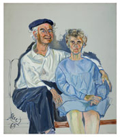 Alice Neel / 
Linus and Ava Helen Pauling, 1969 / 
oil on canvas / 
48 x 42 in (121.9 x 106.7 cm)