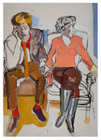 Alice Neel / 
Red Grooms and Mimi Gross (no. 1), 1967 / 
oil on canvas / 
60 x 42 in (152.4 x 106.7 cm) 