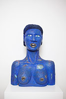 Alison Saar / 
Diva, 1988 / 
wood, tin & paint / 
25 x 17 x 9 in. (63.5 x 43.2 x 22.9 cm)