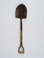 Alison Saar / 
Spade Study Ty, 2001 / 
oil on shovel / 
41 x 9 1/4 x 3 1/4 in. (104.1 x 23.5 x 8.3 cm)