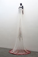 Alison Saar / 
Undone, 2012 / 
cast fiberglass, polyester dress, cast aluminum branches, cotton rags, found chair and bottles / 
180 x 60 x 60 in. (457.2 x 152.4 x 152.4 cm) / 
Tia Collection