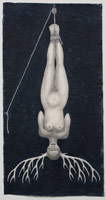 Alison Saar / 
En Pointe, 2010 / 
      mixed media / 
      56 x 29 1/4 x 1 in. (142.2 x 74.3 x 2.5 cm) / 
      framed: 61 1/2 x 33 1/2 in. (156.2 x 85.1 cm)