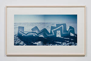 Andy Goldsworthy / 
Carved Snow, Grise Fiord, Ellesmere Island (From Touching North Portfolio), 1989 / 
cibachrome photograph / 
Framed Element 1: 36 1/2 x 59 1/2 in (92.7 x 151.1 cm) / 
Framed Element 2: 16 x 16 in (40.6 x 40.6 cm) / 
Edition of 10