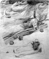 Charles Garabedian / 
Apollo and Daphne, 2001 / 
graphite on paper / 
36 x 30 in (91.4 x 76.2 cm) 