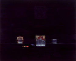 Guillermo Kuitca / National Pavillion, 2000 / oil on canvas / 75 x 92 1/4 in (190.5 x 234.3 cm)