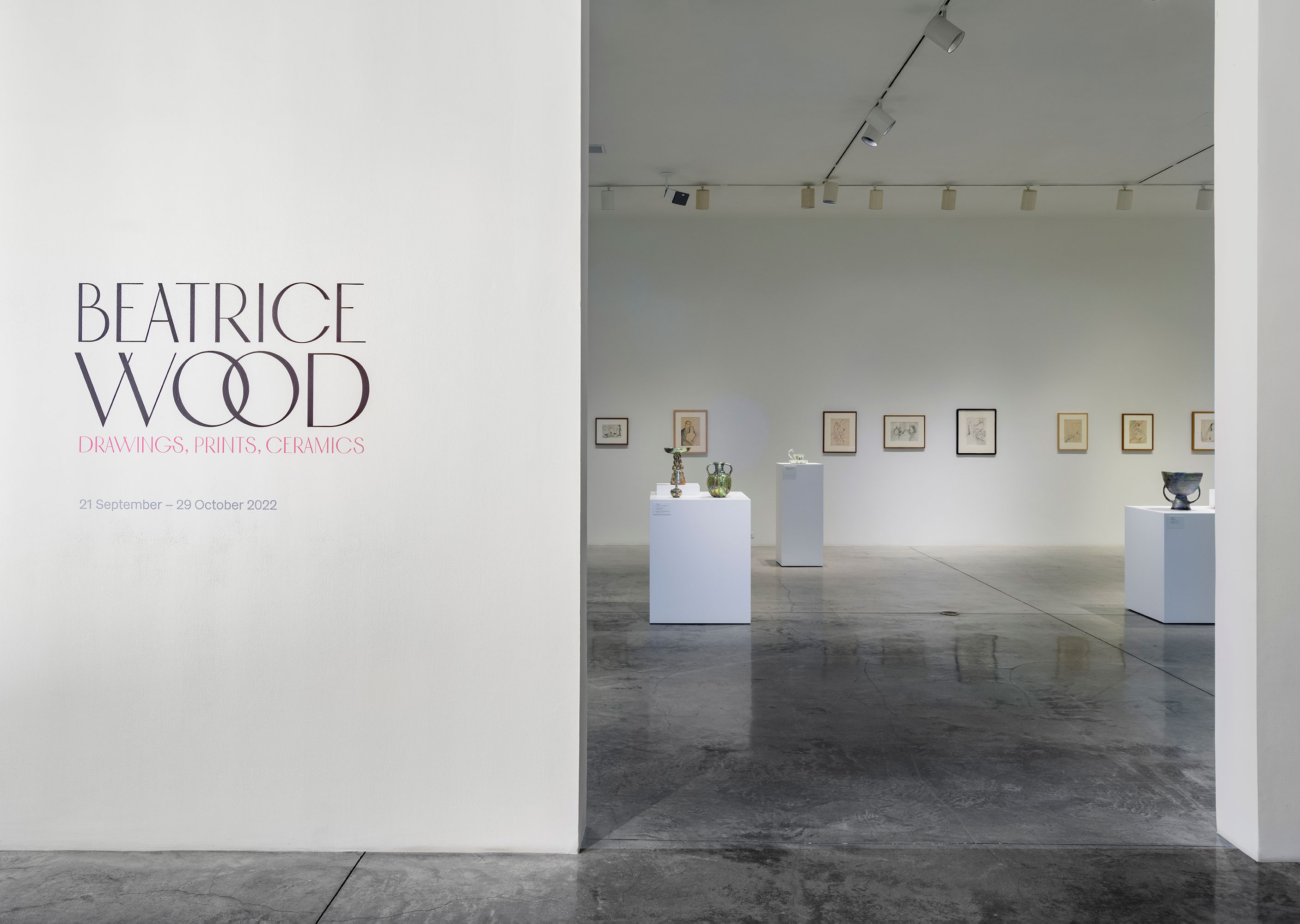 Installation photography / Beatrice Wood: Drawings, Prints, Ceramics