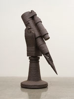 Ben Jackel / 
Force Majeure, 2020 / 
stoneware, walnut, steel / 
72 x 51 x 24 in. (182.9 x 129.5 x 61 cm)