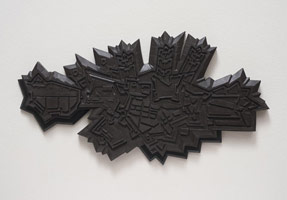 Ben Jackel / 
Fortress Sedan, 2010 / 
stoneware, ebony and beeswax / 
21 x 11 x 1 1/4 in (53.3 x 27.9 x 3.1 cm)