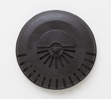 Ben Jackel / 
Star Alarm Bell, 2012 / 
stoneware and beeswax / 
9 1/2 x 9 1/2 x 2 1/2 in (24.1 x 24.1 x 6.4 cm) / 
Edition 1 of 5 