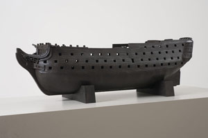 Ben Jackel / 
Victory, 2009 / 
stoneware, ebony, beeswax / 
36 L x 10 H x 8 W in (91.4 x 25.4 x 20.3 cm)