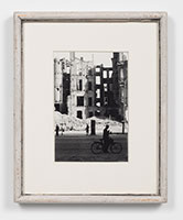 Frederick Hammersley / 
Berlin Street 1945, 1945 / 
black and white photograph in artist-made frame / 
Image: 6 1/2 x 4 1/2 in. (16.5 x 11.4 cm) / 
Framed: 11 1/2 x 9 in. (29.2 x 22.9 cm)