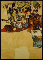 Wallace Berman / 
Papa's Got a Brand New Bag, 1964 / 
Mixed media<b>
43 x 30 3/4 in (109.2 x 78.1 cm)