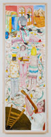 Charles Garabedian / 
Family Affair, 2012 / 
acrylic on paper / 
108 x 36 in. (274.3 x 91.4 cm) 