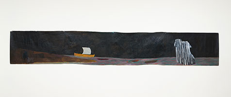 Charles Garabedian / 
The Wine Dark Sea, 2011 / 
acrylic on paper / 
29 1/2 x 184 in. (74.9 x 467.4 cm)