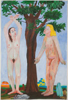 Charles Garabedian / 
Adam and Eve, 2009 / 
acrylic on paper / 
71 x 47 3/4 in. (180.3 x 121.3 cm)