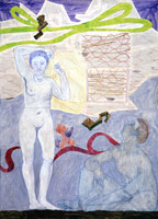Charles Garabedian / 
Adam and Eve, 1979 - 1980 / 
acrylic and paper collage / 
82 x 58 in. (208.3 x 147.3 cm)