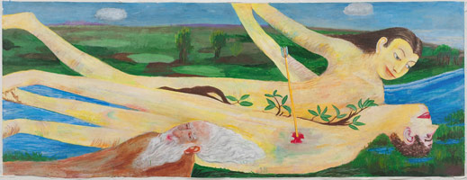 Charles Garabedian / 
Apollo and Daphne, 2009 / 
      acrylic on paper / 
      35 1/2 x 94 1/2 in. (90.2 x 240 cm) / 
      Private collection