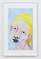 Charles Garabedian / 
Blue Lipstick, 2013 / 
acrylic on paper / 
25 1/2 x 14 1/2 in. (64.8 x 36.8 cm) / 
Private collection