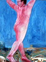 Charles Garabedian / 
Prehistoric Figure, 1978 - 1980 / 
acrylic on panel  / 
40 x 30 in. (101.6 x 76.2 cm)