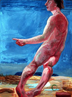 Charles Garabedian / 
Prehistoric Figure, 1978 - 1980 / 
acrylic on panel  / 
40 x 30 in. (101.6 x 76.2 cm)