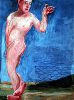 Charles Garabedian / 
Prehistoric Figure, 1978 - 1980 / 
acrylic on panel  / 
40 x 30 in. (101.6 x 76.2 cm)