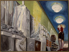 Charles Garabedian /  
Restaurant (The Waitress), 1966 /  
flo-paque on board  /  
30 x 40 in. (fr)
