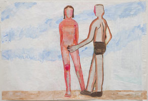 Charles Garabedian / 
The Touch, 2009 / 
      acrylic on paper / 
      47 3/4 x 70 1/4 in. (121.3 x 178.4 cm)