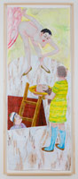 Charles Garabedian / 
You Should Have Looked at Me, 2012 / 
acrylic on paper / 
101 x 38 1/2 in. (256.5 x 97.8 cm) 