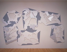 Chris Pate / 
Archipelago 3.1, 2000 - 2001  / 
MDF, Plexiglass, velcro, paint / 
106 x 176 x 1 1/2 in. (269.2 x 447 x 3.8 cm) (as photographed)]