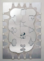 Chris Pate / 
Island Formation 2, 2000 - 2001  / 
MDF, mirrored Plexiglass, velcro, paint / 
72 x 49 in. (182.9 x 124.5 cm)