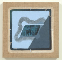 Christopher Pate / 
Screen 2, 2005 / 
acrylic on burlap / 
22 x 22 in. (55.9 x 55.9 cm) 
