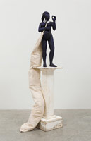 Alison Saar / 
Cotton Eater, 2013 / 
wood, cotton, acrylic, and tar / 
52 x 12 x 8 in. (132.1 x 30.5 x 20.3 cm)