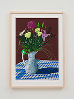 David Hockney / 
20th February 2021, Jug with Flowers, 2021 / 
iPad painting printed on paper / 
Image: 30 x 21 in. (76.2 x 53.3 cm) / 
Sheet: 35 x 25 in. (88.9 x 63.5 cm) / 
Framed: 36 3/4 x 26 3/4 in. (93.3 x 67.9 cm)
Edition 14 of 50