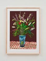 David Hockney / 
27th February 2021, Tall Flowers in a Tall Vase, 2021 / 
iPad painting printed on paper / 
Image: 30 x 21 in. (76.2 x 53.3 cm) / 
Sheet: 35 x 25 in. (88.9 x 63.5 cm) / 
Framed: 36 3/4 x 26 3/4 in. (93.3 x 67.9 cm) / 
Edition 14 of 50