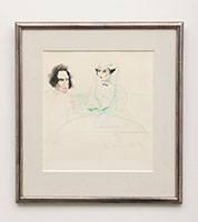David Hockney / 
Ann Margaret and Peter Bull, 1978 / 
Pencil and coloured crayons on paper / 
13 5/8 x 14 3/4 in. (34.6 x 37.5 cm)