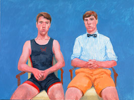 David Hockney / 
Augustus and Perry Barringer, 16-17 & 21 June, 2014 / 
Acrylic on canvas / 
36 x 48 in. (91.4 x 121.9 cm)