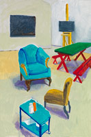 David Hockney / 
Studio Interior #1, 2014  / 
Acrylic on canvas / 
72 x 48 in. (182.9 x 121.9 cm) / 
Private collection