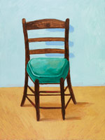 David Hockney / 
The Chair, 2015 / 
Acrylic on canvas / 
48 x 36 in. (121.9 x 91.4 cm) / 
Private collection