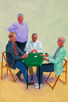 David Hockney / 
Card Players #3, 2014  / 
Acrylic on canvas / 
72 x 48 in. (182.9 x 121.9 cm)