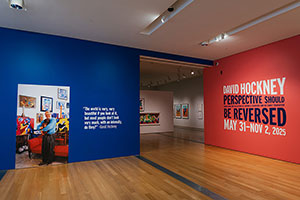 Installation view of David Hockney: Perspective Should Be Reversed, Prints from the Collections of Jordan D. Schnitzer and His Family Foundation / 
Grand Rapids Art Museum (GRAM) / 
Photo courtesy GRAM