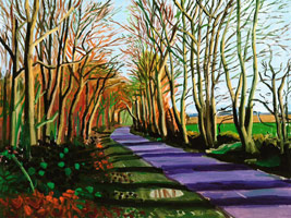 David Hockney  / 
Woldgate Crisp Morning, January 2006, 2006  / 
acrylic on canvas / 
36 x 48 in. (91.4 x 121.9 cm) / 
Private collection