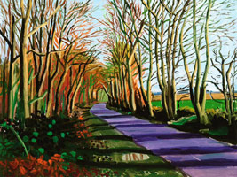 David Hockney  / 
Woldgate Crisp Morning, January 2006, 2006  / 
acrylic on canvas / 
36 x 48 in. (91.4 x 121.9 cm) / 
Private collection